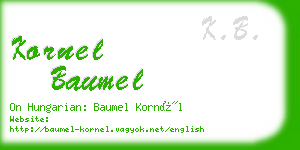 kornel baumel business card